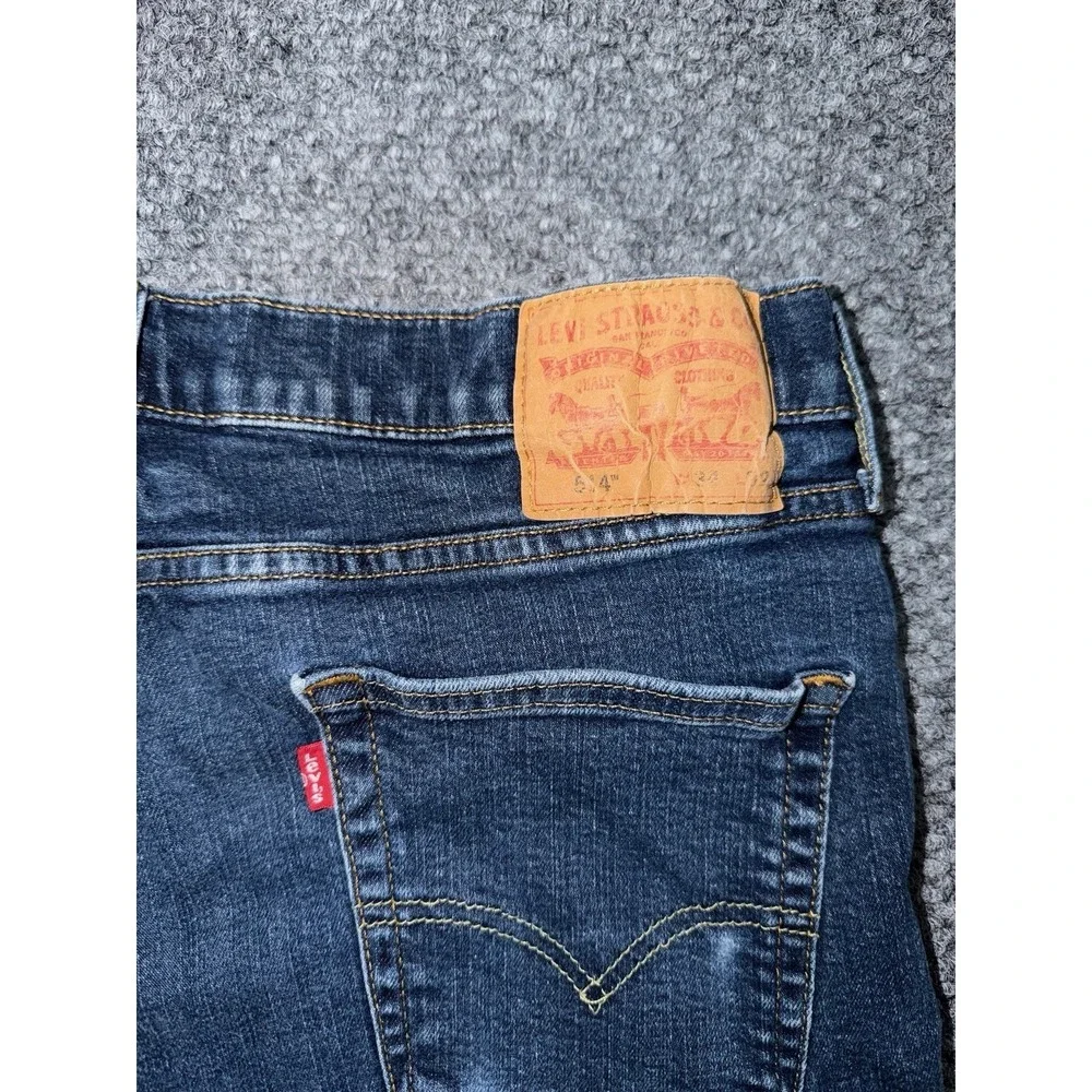 Levi's 514 Straight Fit Dark Blue Wash Jeans preowned W34 L32‎